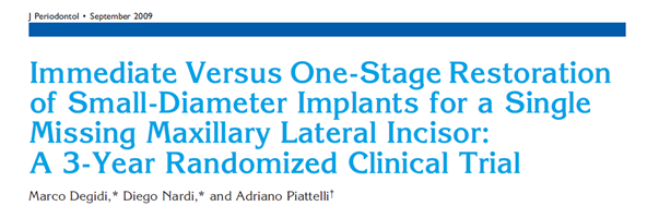 Implante imediato versus restaurações de um estágio sobre implantes de diâmetro reduzido